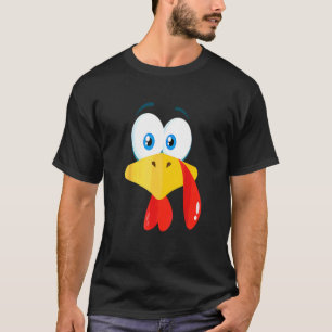 T-shirt Costume Dinde Visage Trot Thanksgiving Enfants Fil