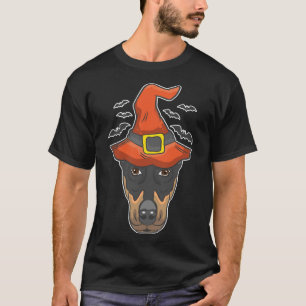 T-shirt Costume Doberman de sorcière d'Halloween