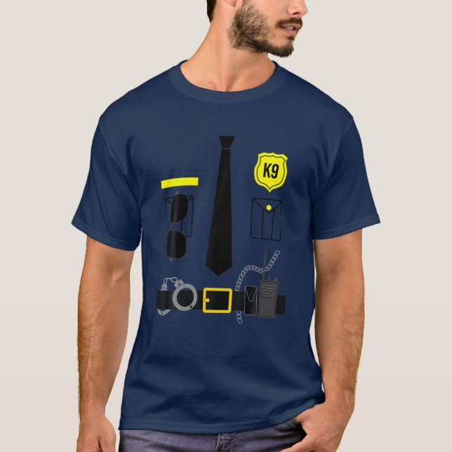 T-shirt Costume d'officier de police K9 Unité Chien Canine (Devant)