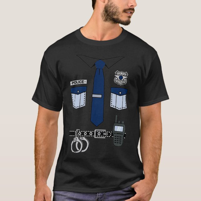 T-shirt Costume d'officier de police pour enfants et adult (Devant)
