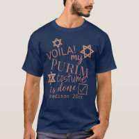 Costume drôle nommé de Magen David Purim d'or rose