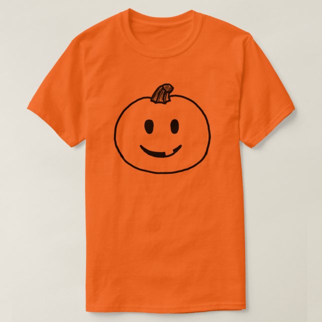 T-shirt Costume du groupe Citrouille Emoji Halloween Smile (Design devant)