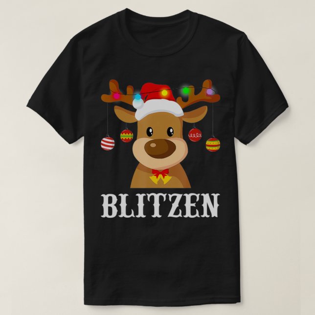 T-shirt Costume du groupe père Noël Reindeer Blitzen Xmas (Design devant)