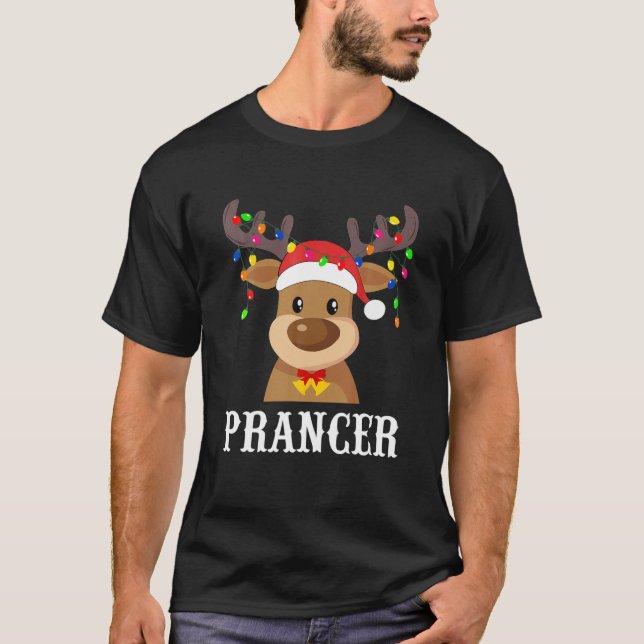 T-shirt Costume du groupe père Noël Reindeer Prancer Xmas (Devant)