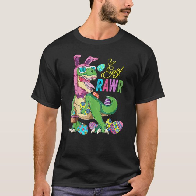 T-shirt Costume Easter Bunny Egg Rex Dinosau (Devant)