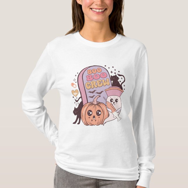 T-shirt Costume éffrayant Scrubs Longues Manches (Devant)