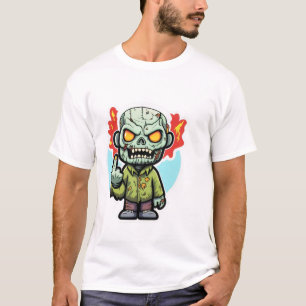 T-shirt Costume facile de zombie avec doigt d'honneur pour