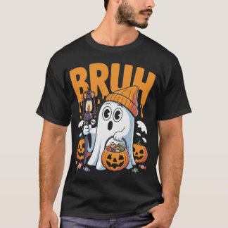 T-shirt Costume Fantôme Bruh Halloween mignon Fantôme pour