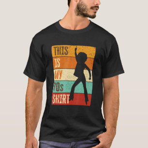 T-shirt Costume Femme Années 70, Tenue de Fête Disco des A