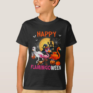 T-shirt Costume Flamant rose rose d'Halloween Squelette so