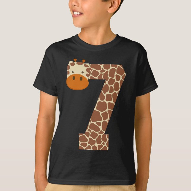 T-shirt Costume Giraffe de sept ans 7e cadeau d'anniversai (Devant)