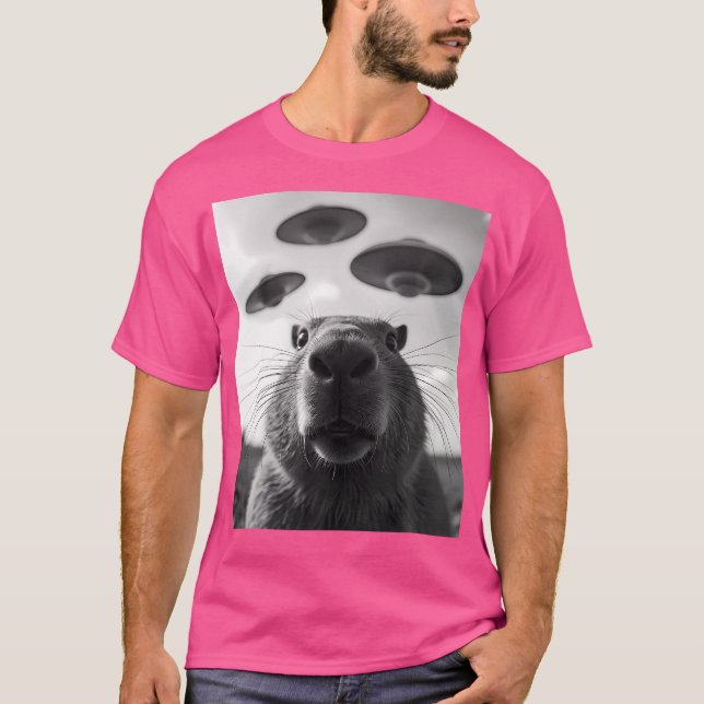 T-shirt Costume Graphique drôle Bizarre Capybara Selfie U (Devant)