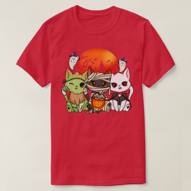 T-shirt Costume Halloween Chat Halloween (Design devant)