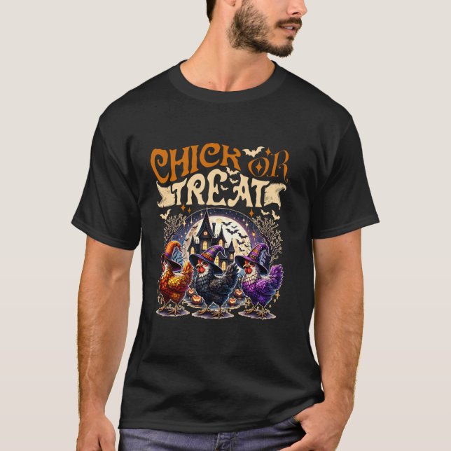 T-shirt Costume Halloween Chick Ou Treat Chicken Drôle T S (Devant)