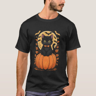 T-shirt Costume Halloween Citrouille Chat Noir Rétro Autom
