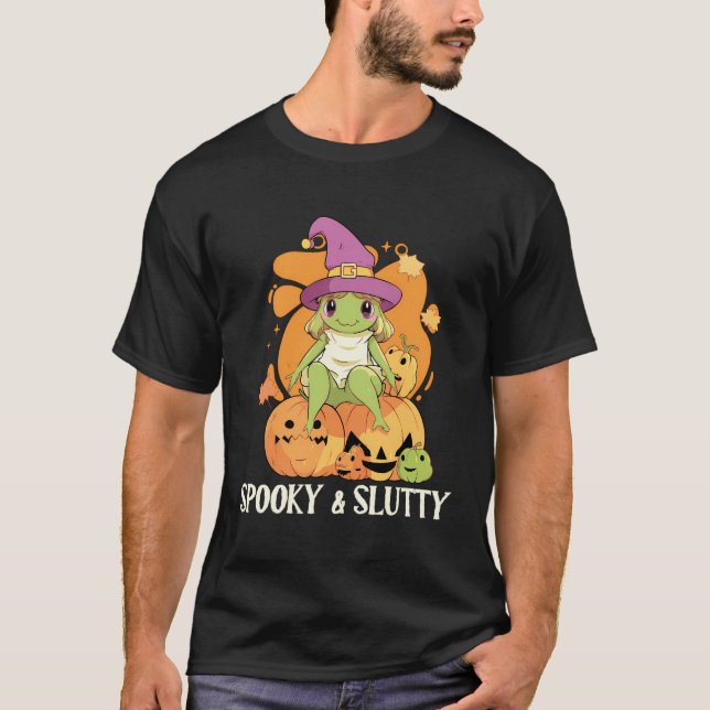 T-shirt Costume Halloween Grenouille Éffrayant Trick Ou Tr (Devant)
