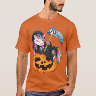 T-shirt Costume Halloween Unicorne Mort Sur Le Citrouille 