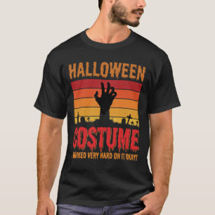 T-shirt Costume Halloween Zombie Cimetière Rétro Horreur D