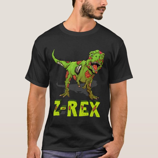 T-shirt Costume Halloween Zombie Rex Zombiesaurus Z Rex Bo (Devant)