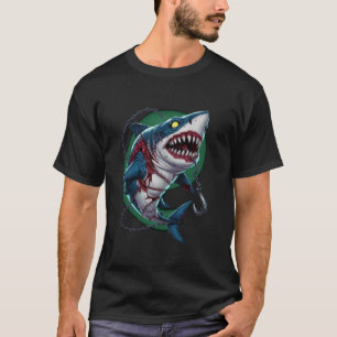 T-shirt Costume Halloween Zombie Shark Éffrayant Trick Ou 