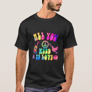 T-shirt Costume hippie Paix Signal Amour 60s les années 70