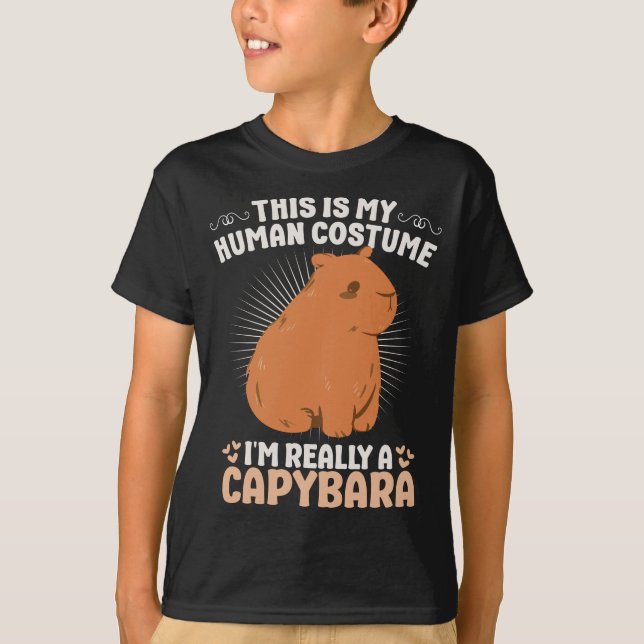 T-shirt Costume humain Capybara Halloween drôle (Devant)