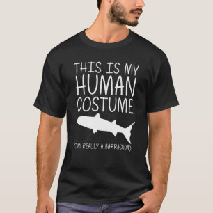 T-shirt Costume humain facile d'Halloween Barracuda Poisso