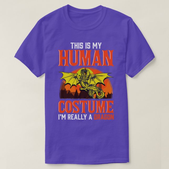 T-shirt Costume Humain Je Suis Vraiment Un Dragon (Design devant)