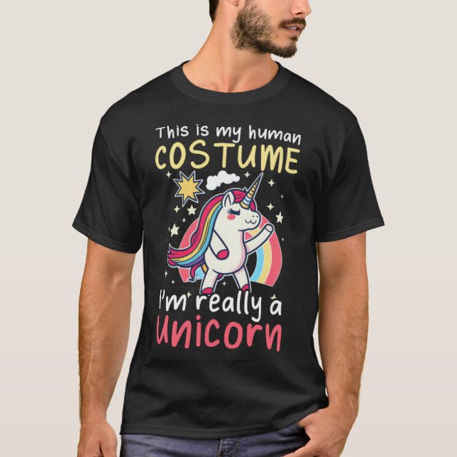 T-shirt Costume humain Je suis vraiment Unicorn Design Uni (Devant)