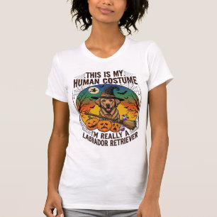 T-shirt Costume Humain Labrador Retriever Sorcière d'Hallo