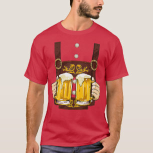 T-shirt Costume Lederhosen Oktoberfest Hommes Prost Beer M