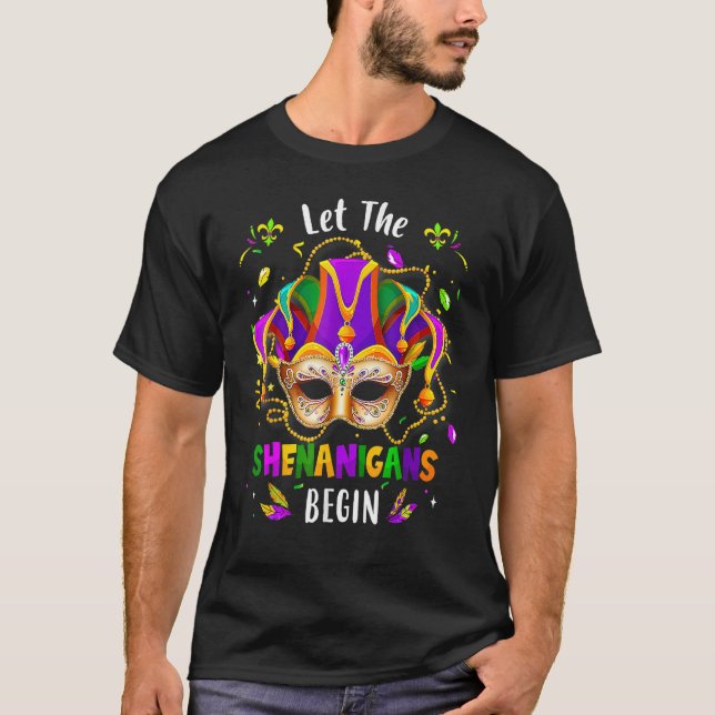 T-shirt Costume Mardi Gras Laissez Les Shenanigans Commenc (Devant)