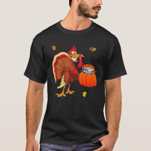 T-shirt Costume Mignon de dinde de Thanksgiving pour chat