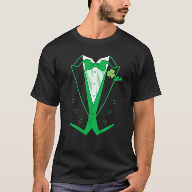 T-shirt Costume officiel irlandais Leprechaun Suit Tuxedo  (Devant)