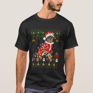 T-shirt Costume Père Noël moche Rotweiler Chien Noël