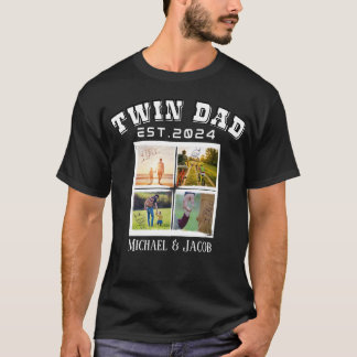 T-shirt Costume Photos Et Texte Twin Papa Cadeau