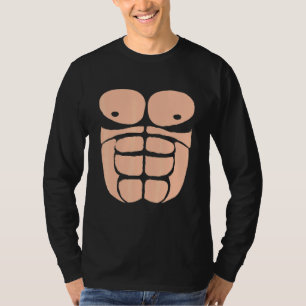 T-shirt Costume poitrine d'Halloween Gorilla Sixpack Singe
