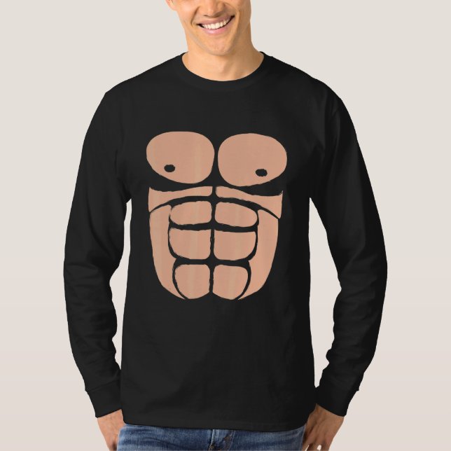 T-shirt Costume poitrine d'Halloween Gorilla Sixpack Singe (Devant)