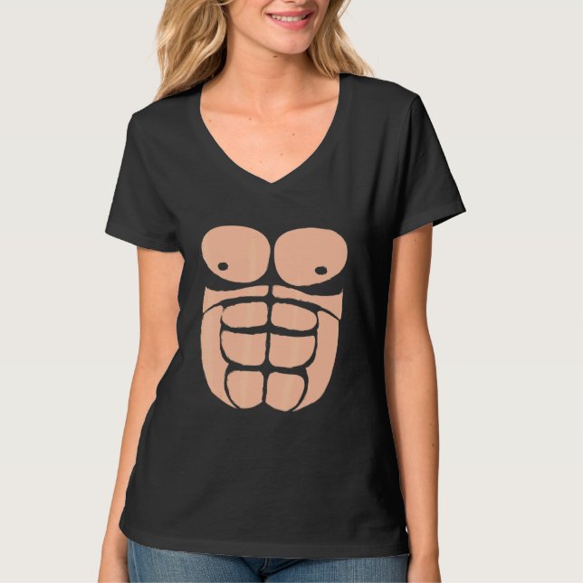 T-shirt Costume poitrine d'Halloween Gorilla Sixpack Singe (Devant)