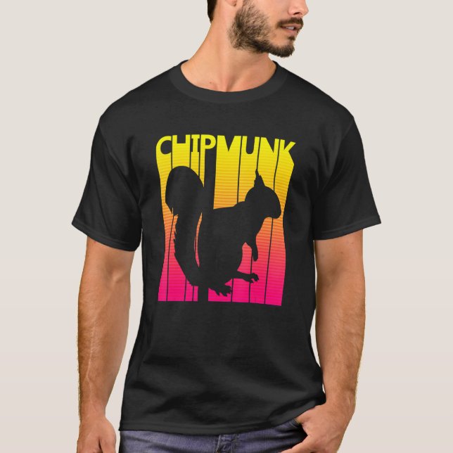 T-shirt Costume rétro animal Chipmunk (Devant)