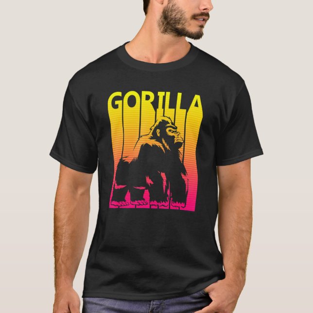 T-shirt Costume rétro animal Gorilla (Devant)