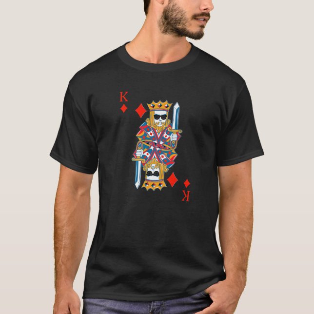 T-shirt Costume Roi De Diamants Halloween Pont De Cartes (Devant)