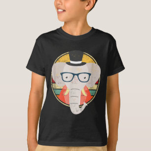 T-shirt Costume Safari Faune Éléphant Drôle Rétro Vintage