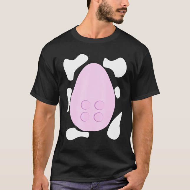 T-shirt Costume simple de vache de ferme laitière (Devant)