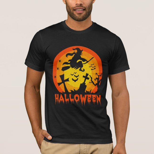 T-shirt Costume sorcier Halloween drôle et effrayant (Devant)