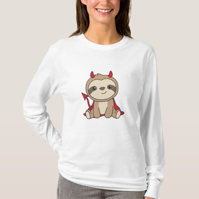 T-shirt Costume sorcière déviale Sloth Halloween (Devant)