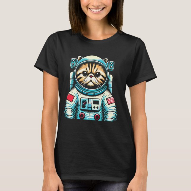 T-shirt Costume spatial astronaute de chat perse (Devant)
