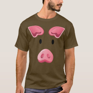 T-shirt Costume Visage Cochon Drôle Halloween Animal de fe