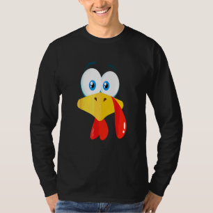 T-shirt Costume Visage Dinde Trot de Thanksgiving Enfants