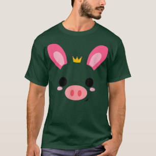 T-shirt Costume visage porc lapin drôle Halloween, nouveau